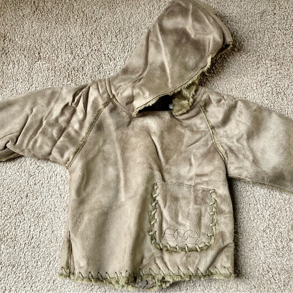 Soft Brown Faux Fur Hooded Jacket